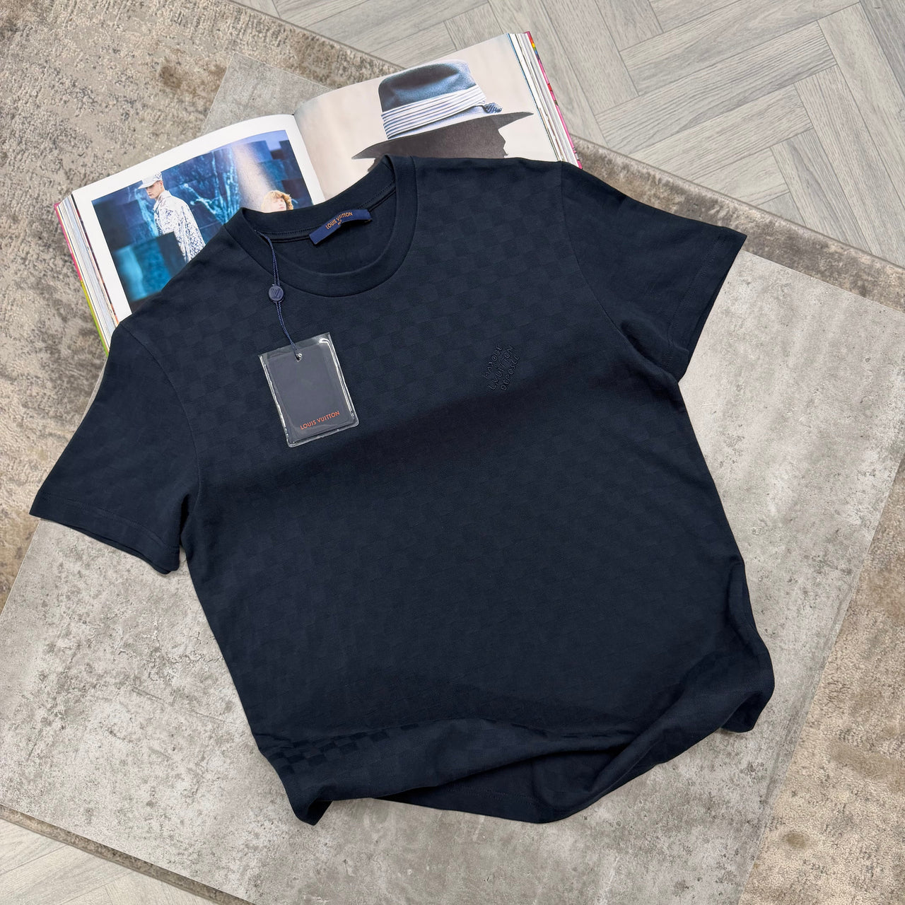 LVE DAMIER T SHIRT - NAVY