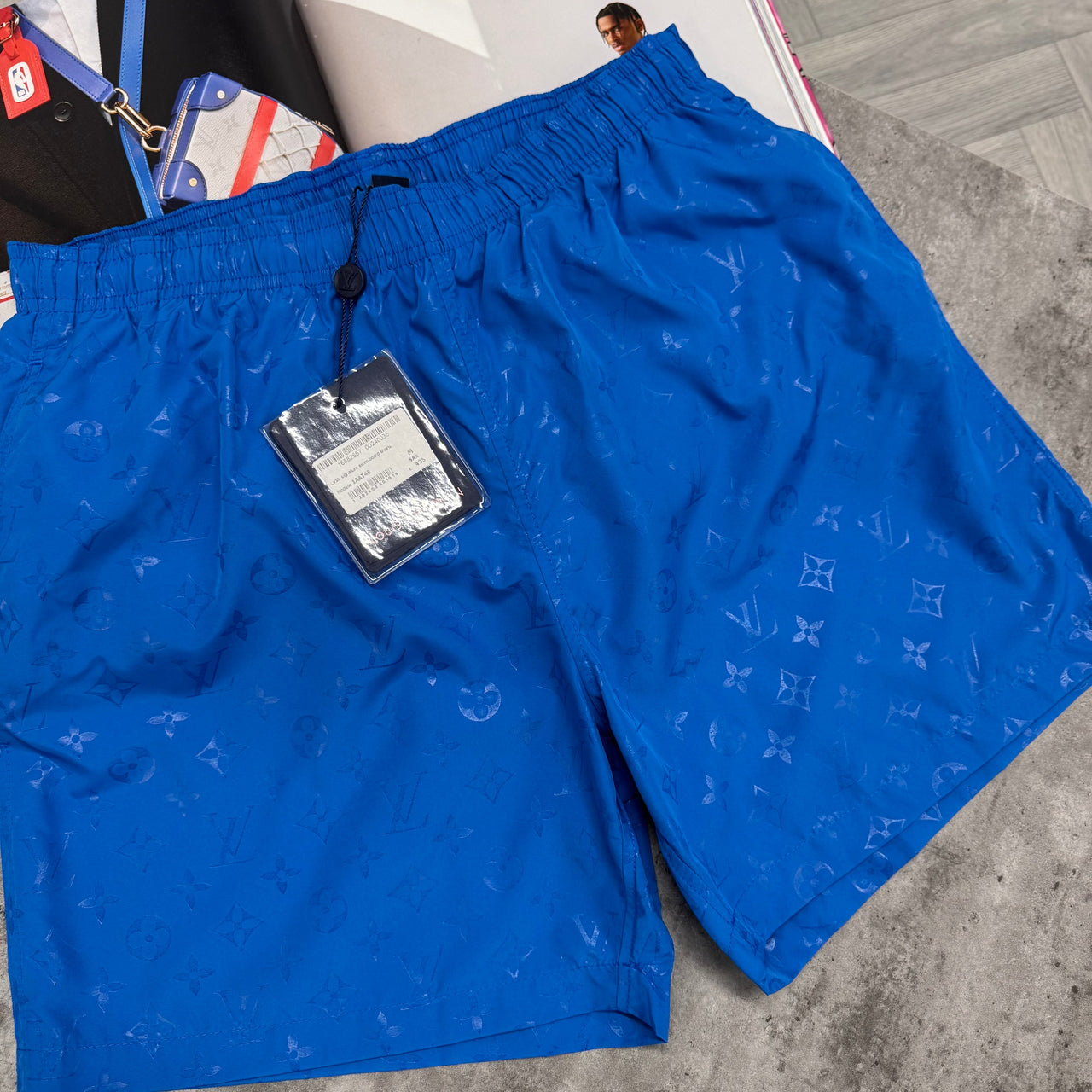 LVE MONOGRAM SWIM SHORTS - ROYAL BLUE